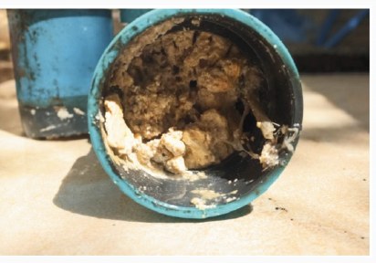Grease build-up in drain pipe